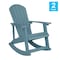 Flash Furniture 2 PK Sea Foam Poly Resin Adirondack Rocking Chairs JJ-C14705-SFM-2-GG - alternate 6